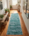 Sahara Essence Collection Area Rug - Oasis (Teal) Runner Teal  lifestyle 59