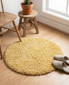 Alpine Plush Collection Area Rug -  Cortina (Sun Yellow) Round Sun Yellow  lifestyle 49