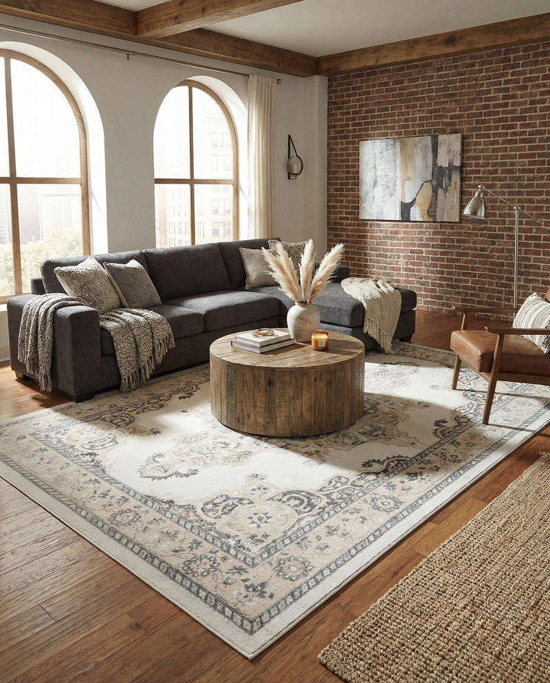 Beverly Grove Collection Area Rug -  Fairfax (Ivory) Rectangle Ivory  lifestyle 5