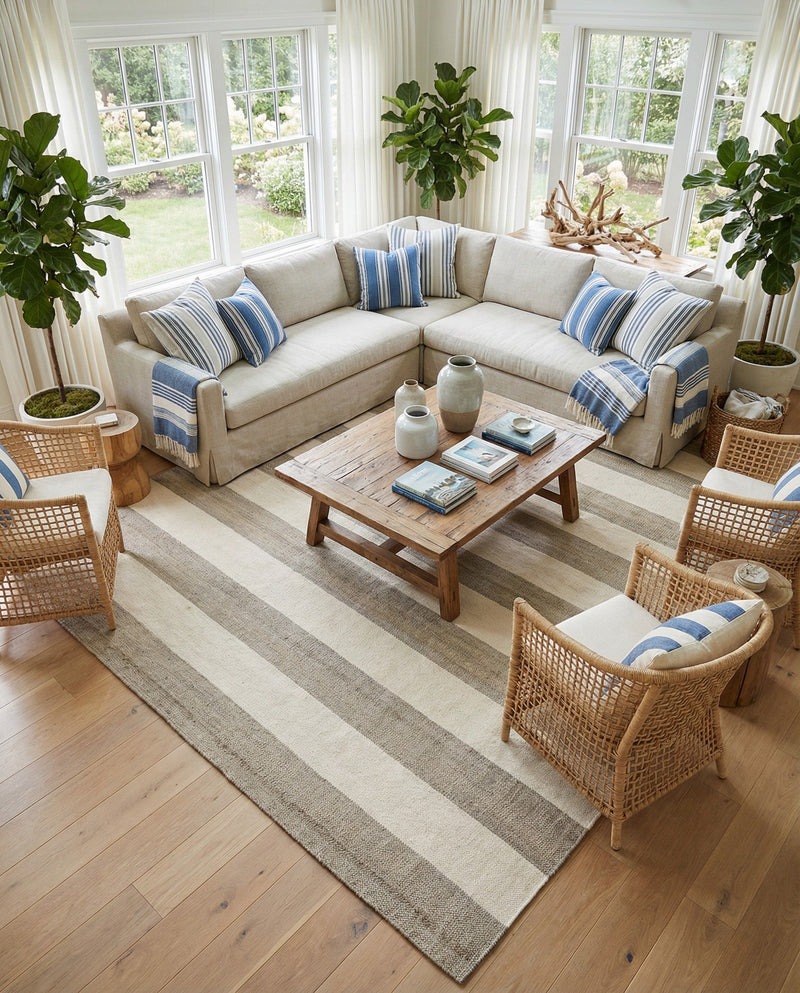 Martha's Vineyard Blueprints Collection Area Rug - Edgartown Rectangle Gray  lifestyle 25