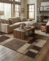 Autumn Meadow Collection Area Rug -  Sycamoreside (Light Brown) Rectangle Light Brown  lifestyle 17