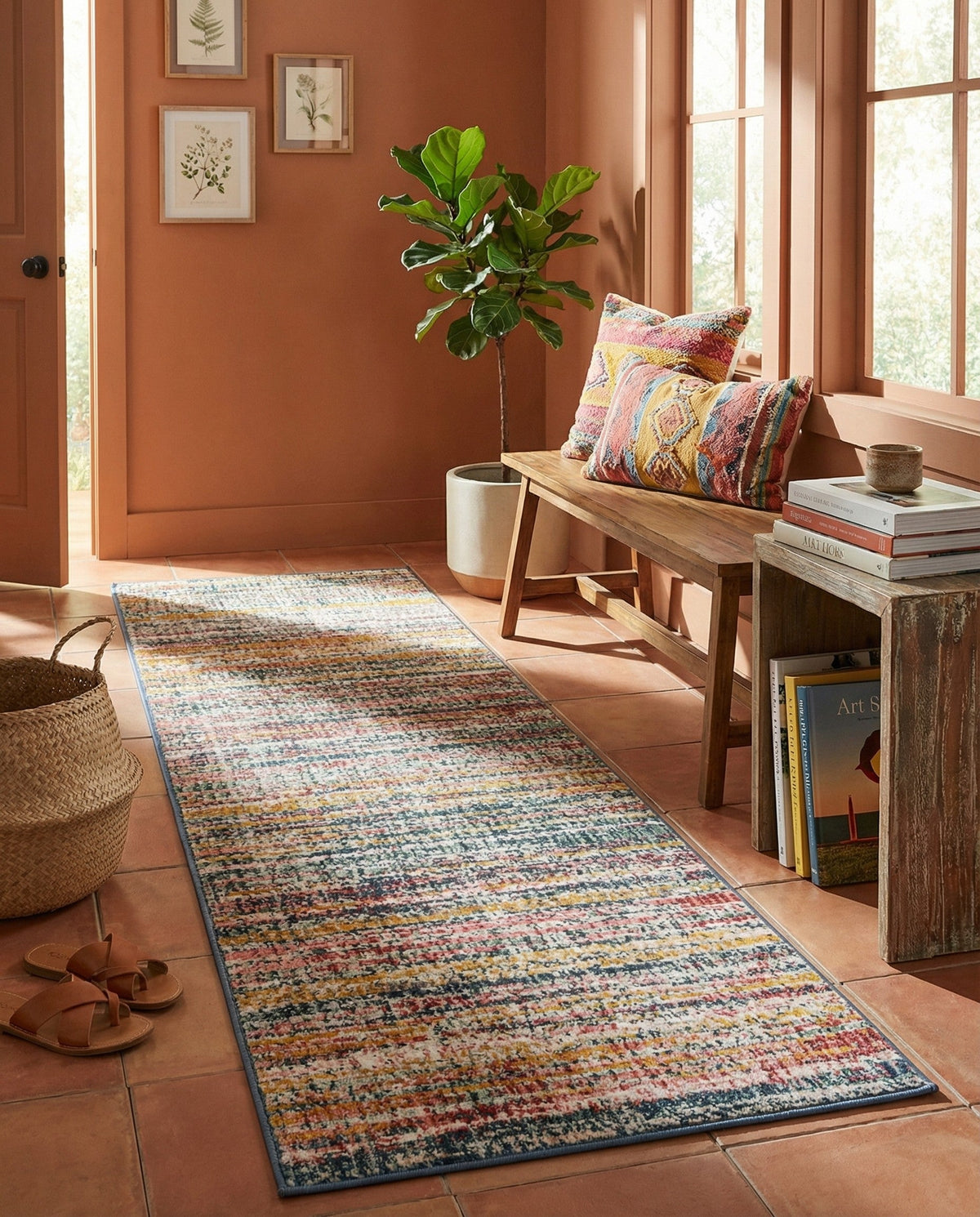 Jewel Oasis Collection Area Rug - Sapphire (Multi) Runner Multi  lifestyle 129