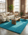 Plush Oasis Collection Area Rug - Serenity (Turquoise) Rectangle Turquoise  lifestyle 29