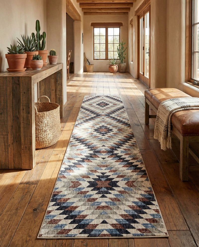 Desert Modern Eco Rug Series Collection Area Rug - Sedona Runner Multi  lifestyle 42