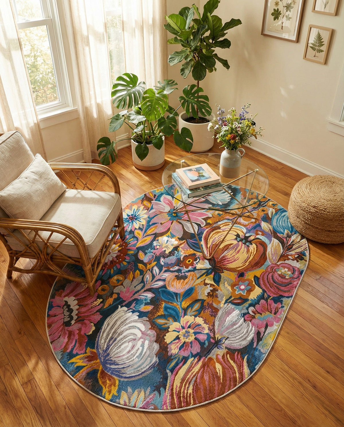 Meadow Breeze Collection Area Rug -  Daffodil Oval Multi  lifestyle 34