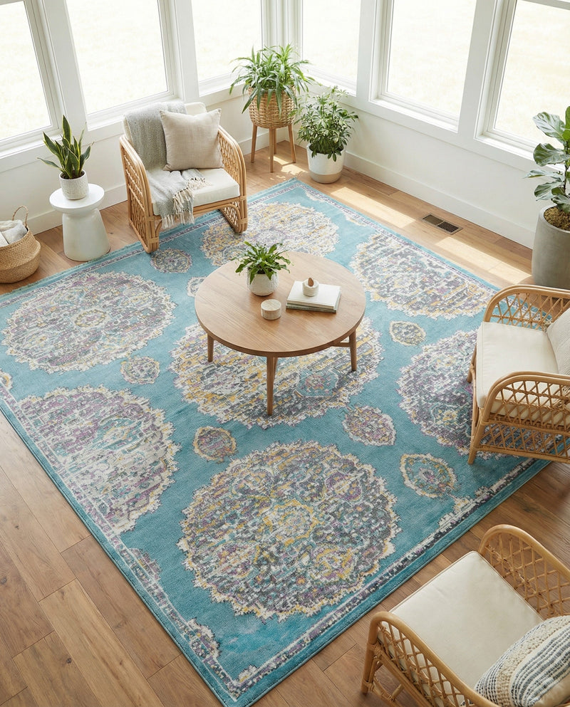 Arcadia Rugs Collection Area Rug -  Atlantis (Blue) Square Blue  lifestyle 68