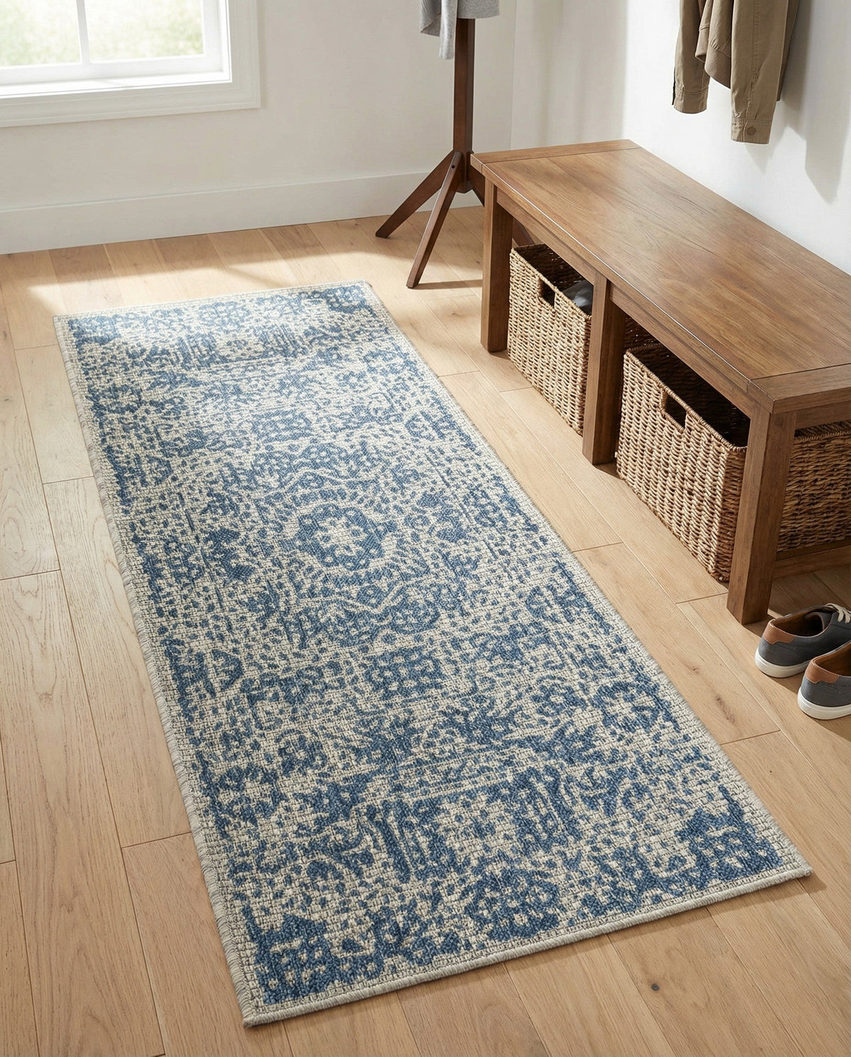 Patio Heritage Collection Area Rug - Savannah (Blue) Runner Blue  lifestyle 131