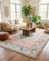 Savannah Series Collection Area Rug -  Augusta (Pink) Rectangle Pink  lifestyle 32