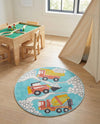 Wonder Tykes Collection Area Rug -  Labyrinth Round Teal  lifestyle 40