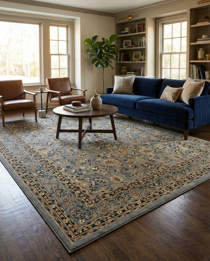 Isfahan Elegance Collection Area Rug - Naghsh-e Jahan (Gray) Rectangle Gray  lifestyle 20