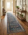 Seville Stripes Collection Area Rug -  Malaga (Navy Blue) Runner Navy Blue  lifestyle 27