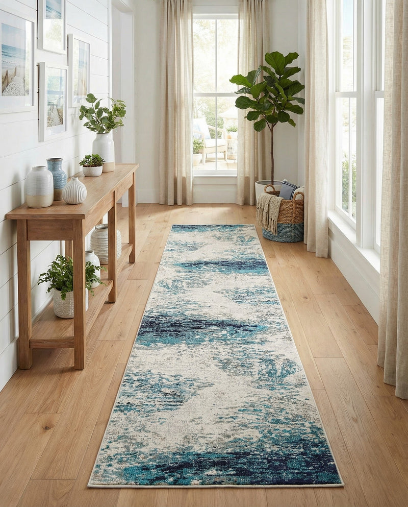 Colorburst Oasis Collection Area Rug -  Tropic Runner Blue  lifestyle 53
