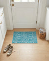 Marrakesh Lattice Collection Area Rug - Casablanca (Teal blue) Rectangle Teal blue  lifestyle 12