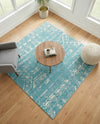 Brighton Stripes Collection Area Rug - Sussex (Light Blue) Square Light Blue  lifestyle 28