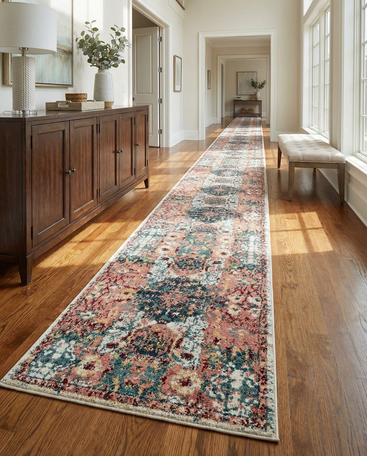 Savannah Elegance Collection Area Rug -  Azalea Runner Pink  lifestyle 184