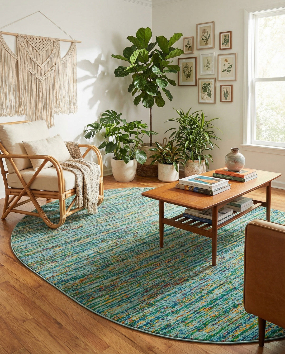 Caribbean Cove Collection Area Rug -  Lucia Oval Aqua  lifestyle 117
