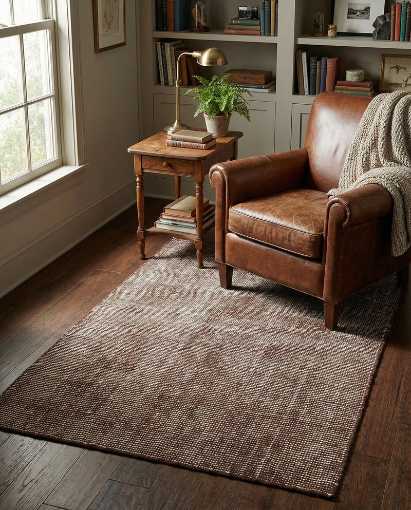 Berkshire Estate Collection Area Rug - Windsor (Mocha Brown) Rectangle Mocha Brown  lifestyle 15