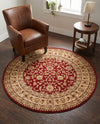 Jaipur Elegance Collection Area Rug -  Nahargarh (Red) Round Red  lifestyle 79