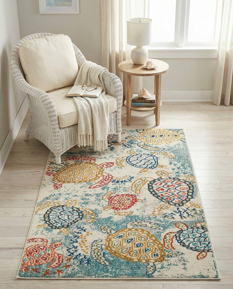Sorrento Shores Collection Area Rug -  Massa Rectangle Beige  lifestyle 14