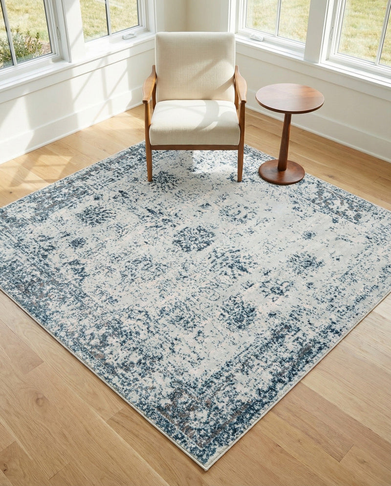 Riviera Elegance Collection Area Rug - Antibes (Light Blue) Square Light Blue  lifestyle 43