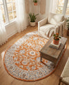 Savannah Elegance Collection Area Rug - Augusta (Rust Red) Oval Rust Red  lifestyle 71