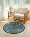 Coastal Terrace Collection Area Rug -  Anchor Round Navy Blue  lifestyle 40