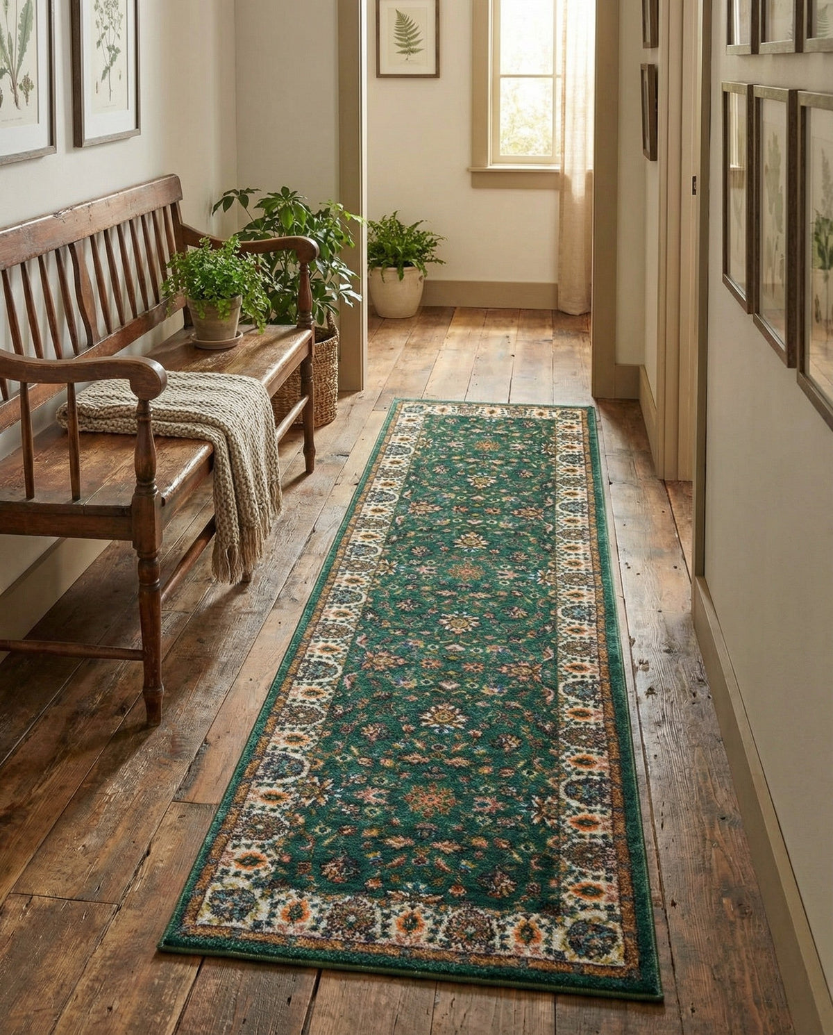 Casablanca Tapestry Collection Area Rug -  Marrakech (Emerald Green) Runner Emerald Green  lifestyle 51