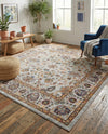 Casablanca Tapestry Collection Area Rug -  Marrakech (Cloud Gray) Square Cloud Gray  lifestyle 45