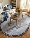 Heritage Elegance Collection Area Rug -  Winterthur (Blue Gray) Oval Blue Gray  lifestyle 74