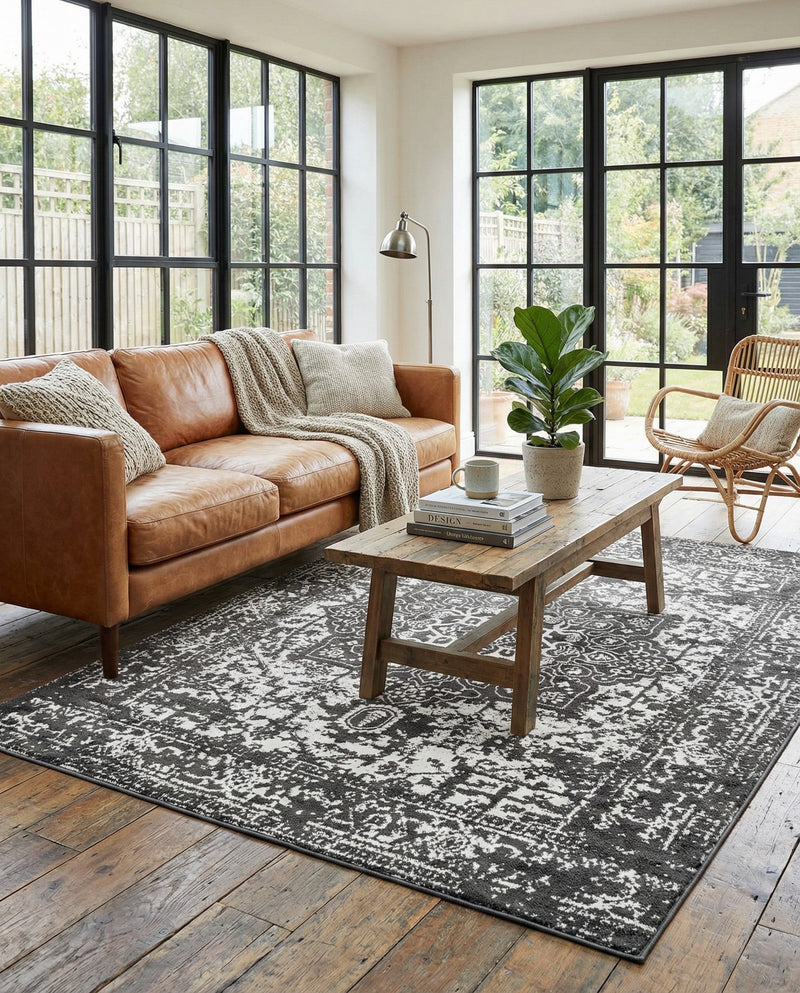 Georgetown Rugs Collection Area Rug - Dupont (Dark Gray) Rectangle Dark Gray  lifestyle 3