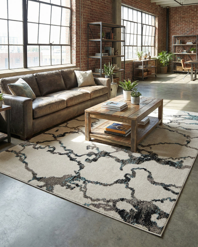 Brighton Terrace Collection Area Rug -  Aldrington Rectangle Ivory  lifestyle 35