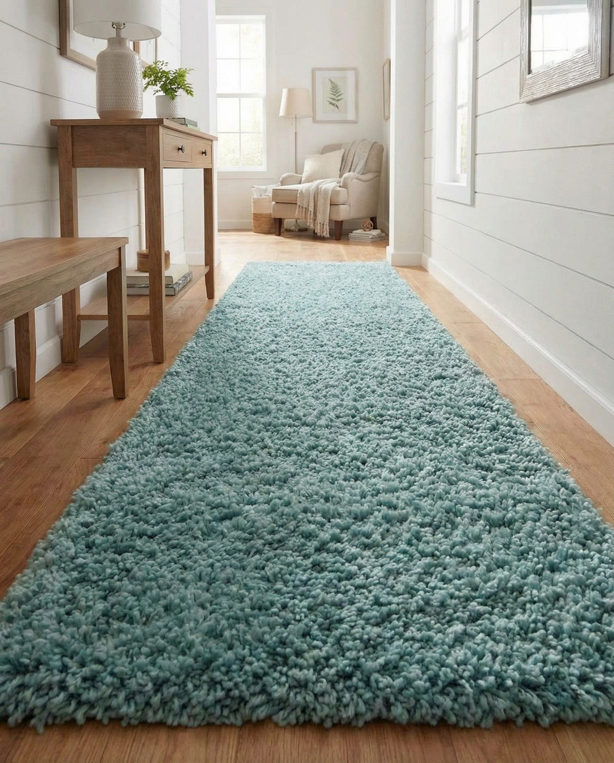 Alpine Plush Collection Area Rug -  Cortina (Aqua) Runner Aqua  lifestyle 40