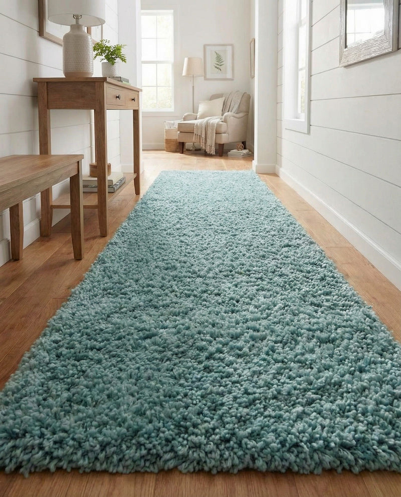 Alpine Plush Collection Area Rug -  Cortina (Aqua) Runner Aqua  lifestyle 40
