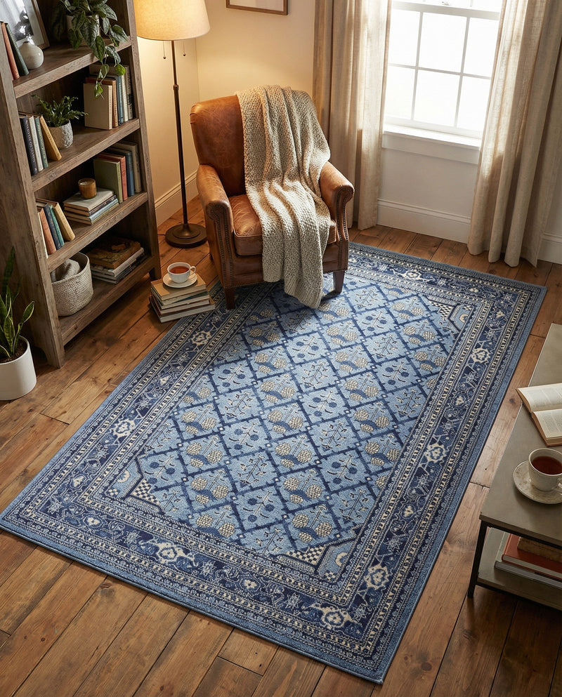 Horizon Collection Area Rug -  Aurora Rectangle Blue  lifestyle 23