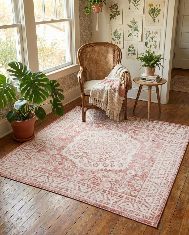 Cambridge Classics Collection Area Rug -  Pembroke (Pink) Square Pink  lifestyle 56