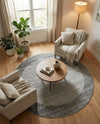 Studio Haven Collection Area Rug -  Conservatory (Light Gray) Round Light Gray  lifestyle 60