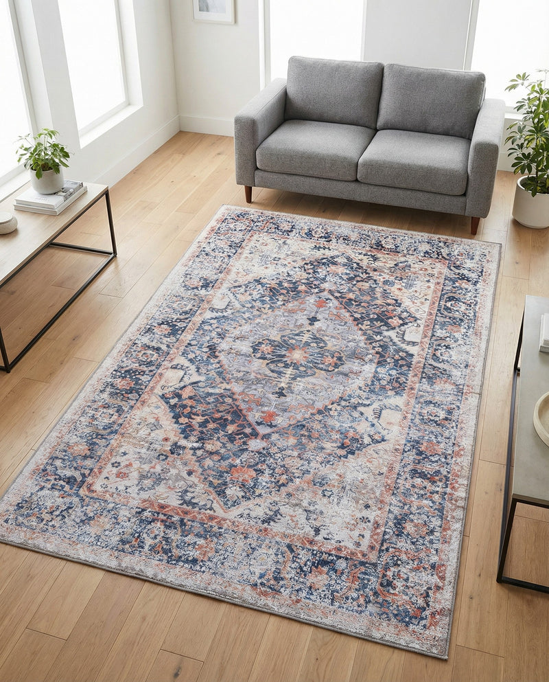 Laguna Sands Collection Area Rug -  Newport Rectangle Navy Blue  lifestyle 23