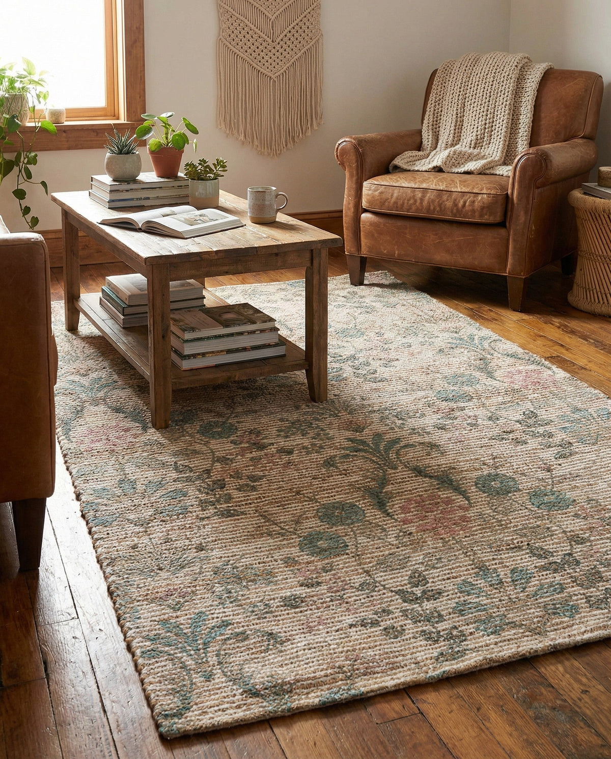 Savannah Threads Collection Area Rug -  Mendocino Rectangle Ivory  lifestyle 6