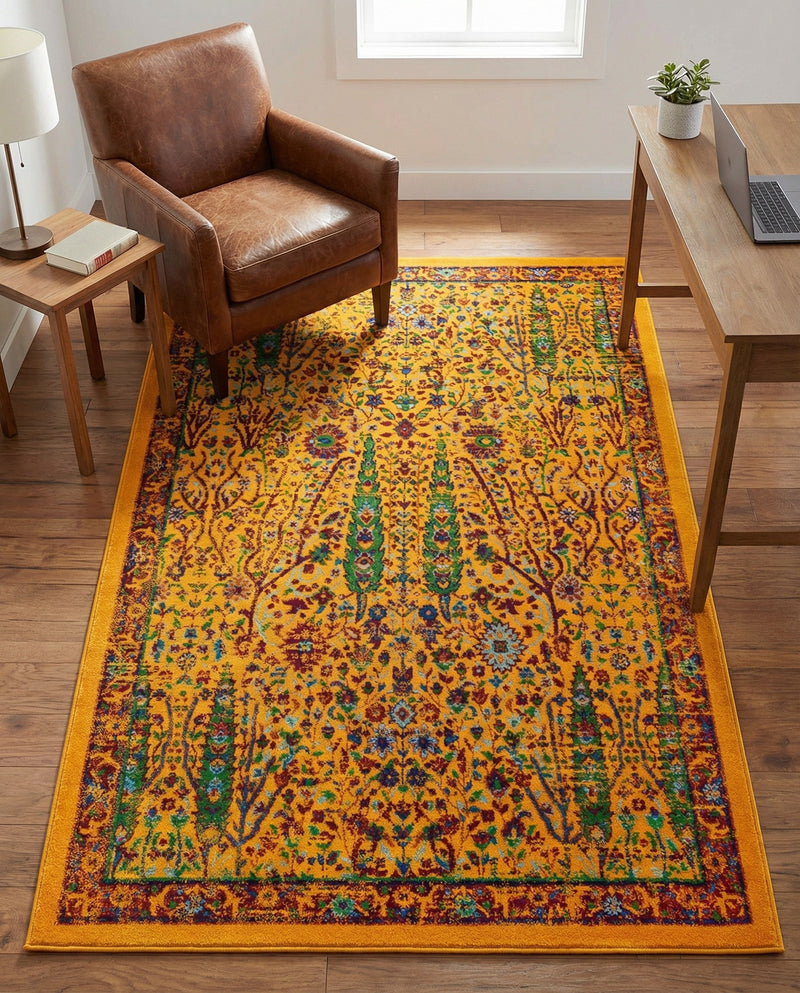 Caribbean Cove Collection Area Rug -  Tobago Rectangle Yellow  lifestyle 42