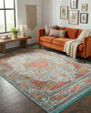 Caribbean Breeze Collection Area Rug -  Floriana Rectangle Light Blue  lifestyle 25