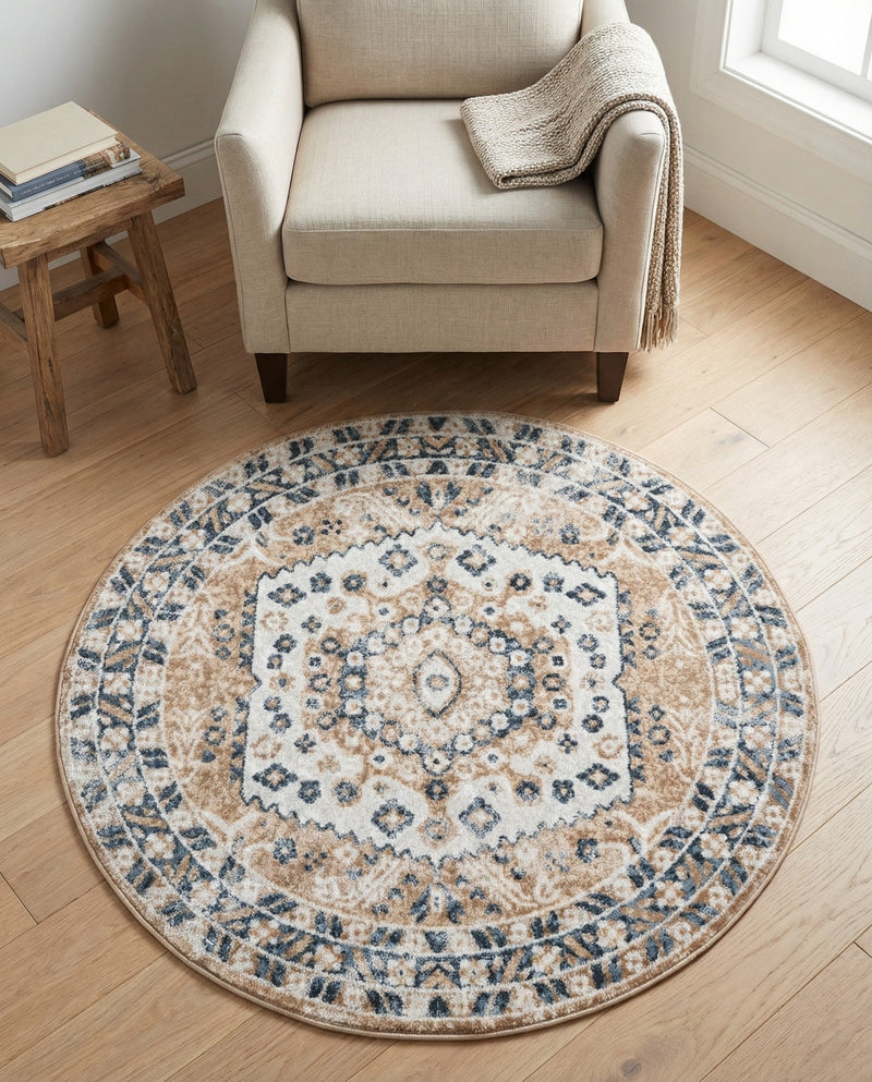 Cambridge Classics Collection Area Rug -  Pembroke (Beige) Round Beige  lifestyle 66