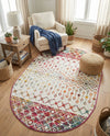 Mediterranean Lattice Collection Area Rug -  Casablanca (Ivory Multi) Oval Ivory Multi  lifestyle 32