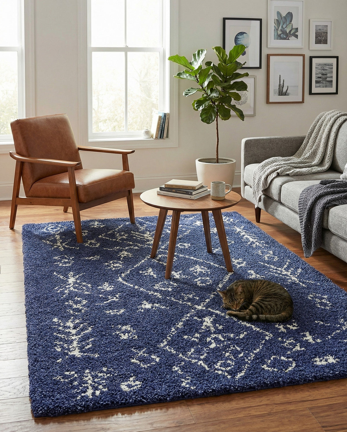 Casablanca Comfort Collection Area Rug - Sahara Rectangle Navy Blue  lifestyle 29