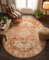 Savannah Soiree Collection Area Rug -  Everglade (Rust Red) Oval Rust Red  lifestyle 54