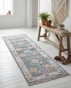 Arcadia Rugs Collection Area Rug - Eden (Gray and Blue) Runner Gray and Blue  lifestyle 58