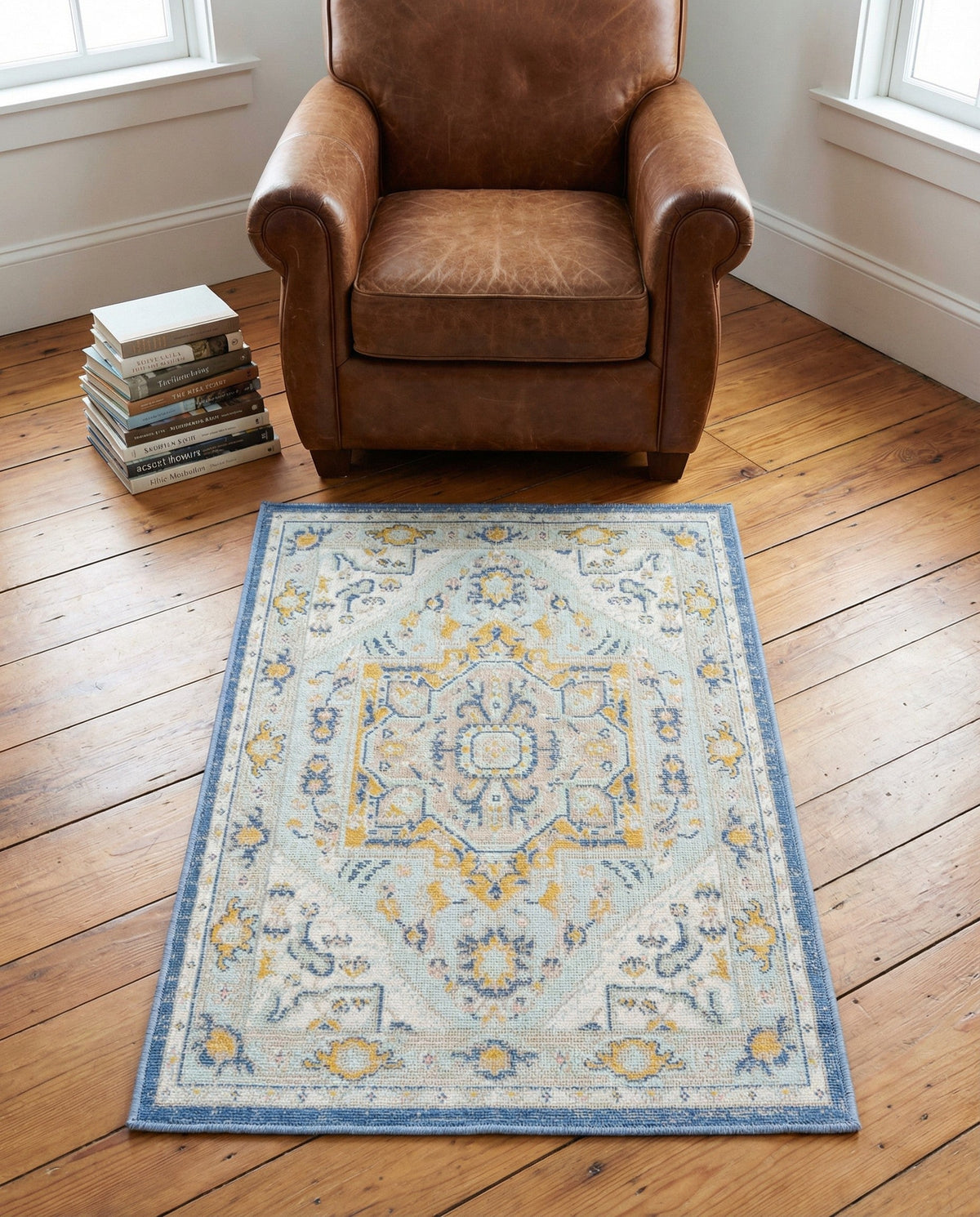 Savannah Series Collection Area Rug - Charleston (Sky blue) Rectangle Sky blue  lifestyle 16