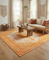 Dover Terrace Collection Area Rug - Marina (Orange) Square Orange  lifestyle 74