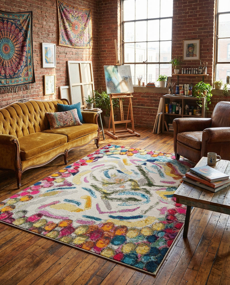Colorburst Oasis Collection Area Rug -  Calypso Rectangle Multi  lifestyle 4