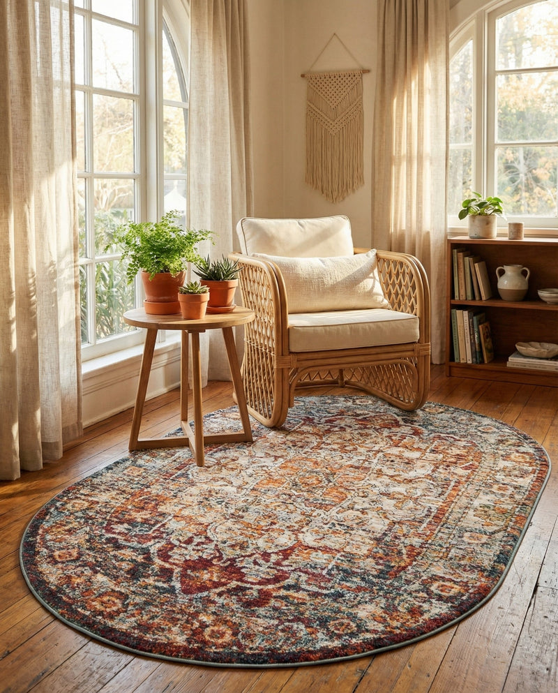 Savannah Soiree Collection Area Rug -  Everglade (Multi) Oval Multi  lifestyle 79