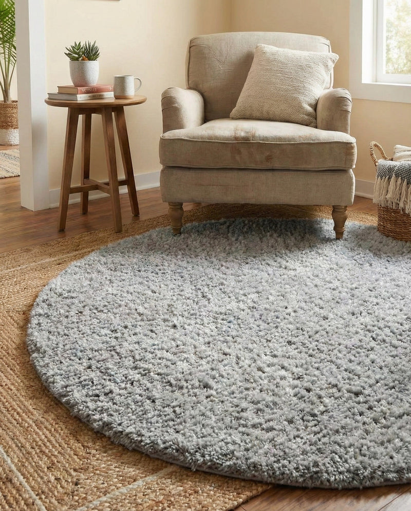 Alpine Plush Collection Area Rug -  Cortina (Sterling) Round Sterling  lifestyle 69